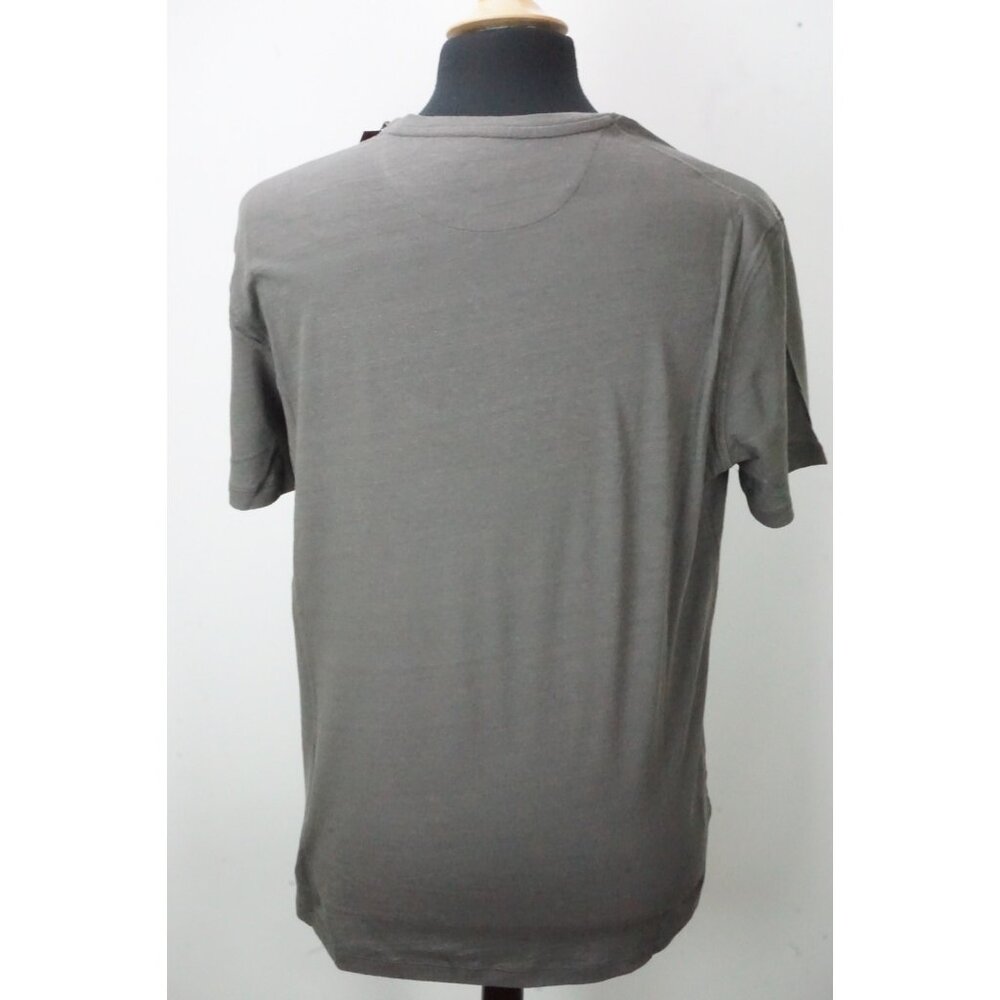 Isaia Napoli Solid Gray 100% Linen Short Sleeve T Shirt Sz M  Brand New - Picture 4 of 6